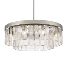 Golden 1768-9 PS-HWG - Golden Lighting Ciara 9-light Chandelier in Peruvian Silver